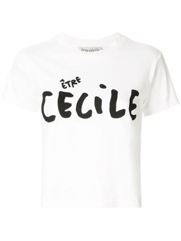 Être Cécile Handwritten Logo Cropped T-shirt - White