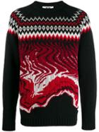 Msgm Fair Isle Wave Jumper - Black