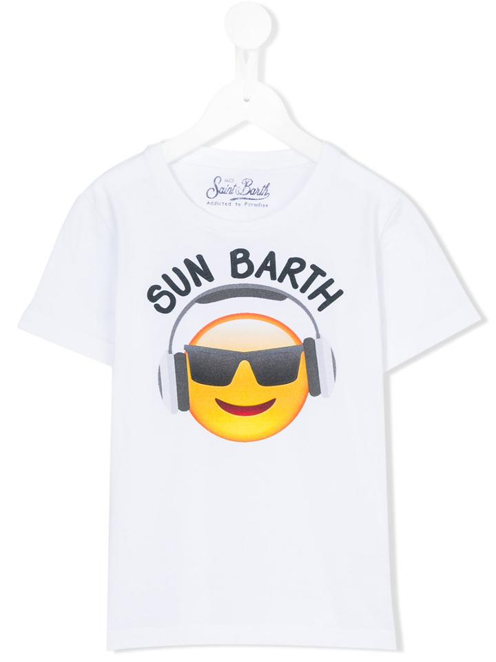 Mc2 Saint Barth Kids - Sun Barth Emoji T-shirt - Kids - Cotton - 8 Yrs, White