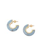 Burberry Marbled Resin Gold-plated Hoop Earrings - Blue