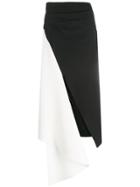 Avaro Figlio Colour Block Asymmetric Skirt - Black