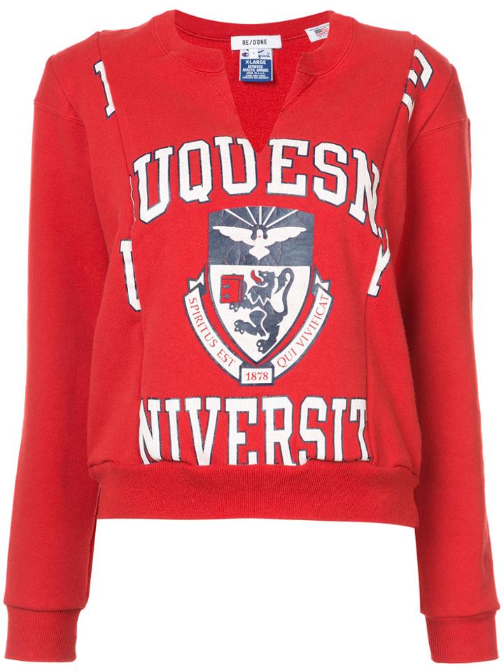 Re/done Varsity Sweatshirt - Red