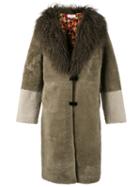 Saks Potts Shearling Collared Coat, Women's, Size: 2, Brown, Sheep Skin/shearling/polyester