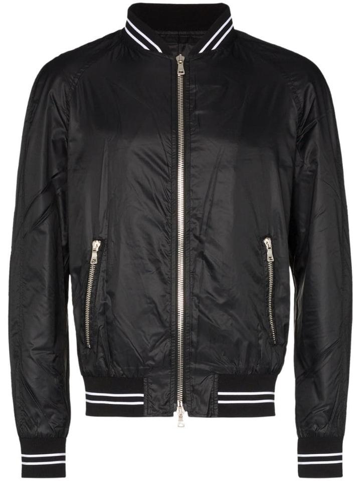 Balmain Teddy Logo Patch Bomber Jacket - Black