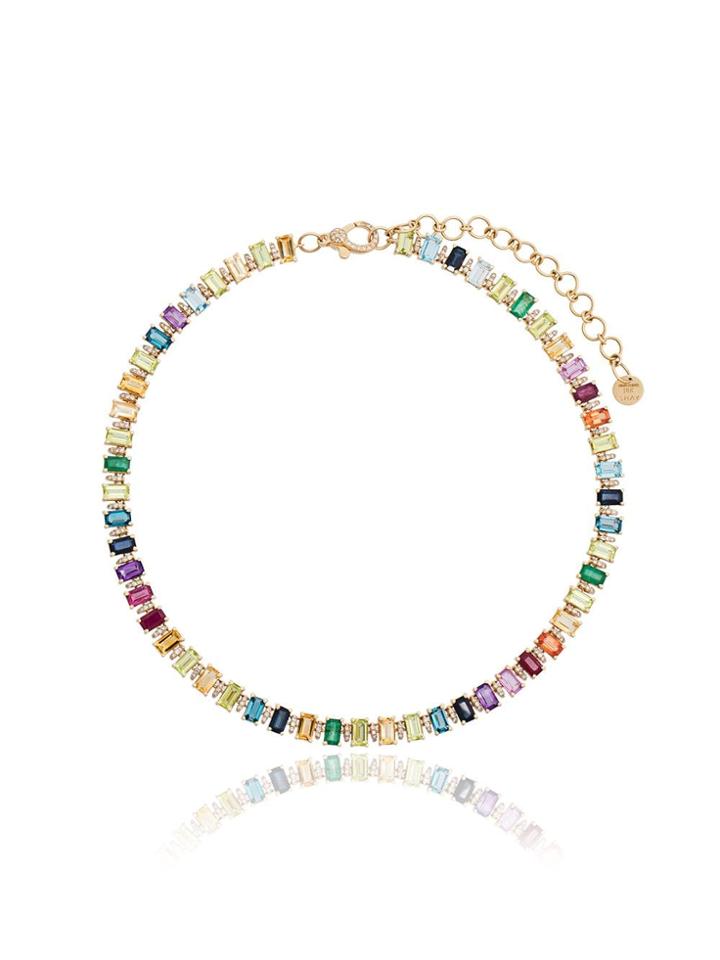 Shay Shay Yg Rainbow Mul Gem Stone Choker - Multicoloured