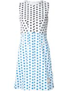 J.w.anderson Polka-dot Panelled Dress, Women's, Size: 8, White, Cotton/spandex/elastane