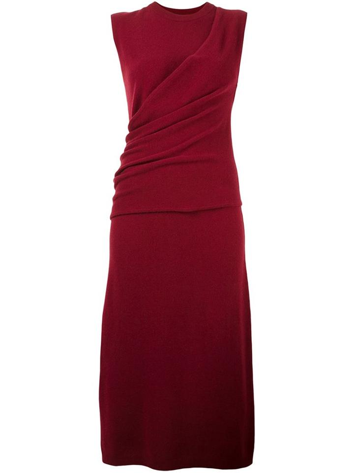 Joseph Drape Detail Dress, Women's, Size: Small, Red, Wool