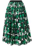 Fausto Puglisi Tropical Print Full Skirt - Green