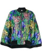 Gucci Feline Garden Print Bomber Jacket - Green