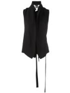 Ann Demeulemeester Layered Waistcoat, Women's, Size: 36, Black, Virgin Wool/cotton/silk/cotton