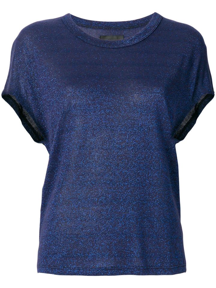 Rta Glitter-effect Fitted T-shirt - Blue