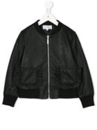 Simonetta - Zipped Bomber Jacket - Kids - Polyester/polyurethane/spandex/elastane/viscose - 10 Yrs, Black