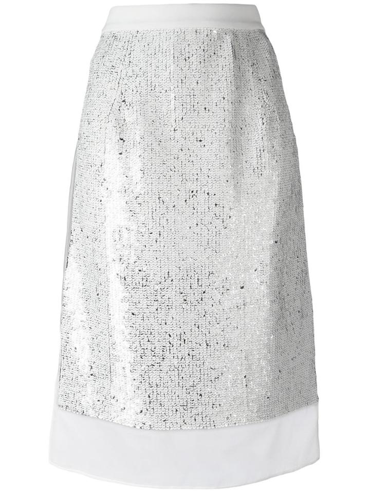 Jil Sander Sequin Layer Skirt - White