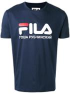 Gosha Rubchinskiy Logo Print T-shirt, Men's, Size: Small, Blue, Cotton