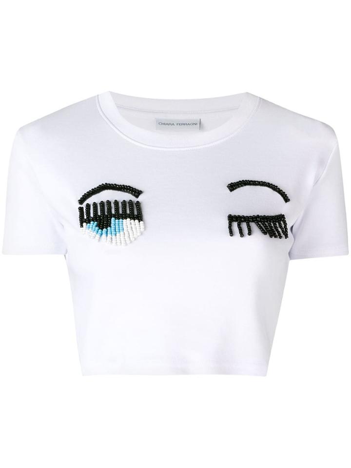 Chiara Ferragni Cropped T-shirt - White