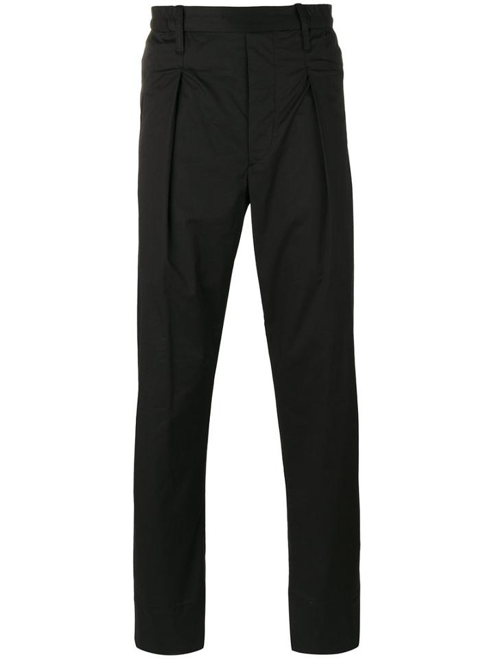 Lemaire Straight Pants, Men's, Size: 46, Black, Cotton/elastodiene