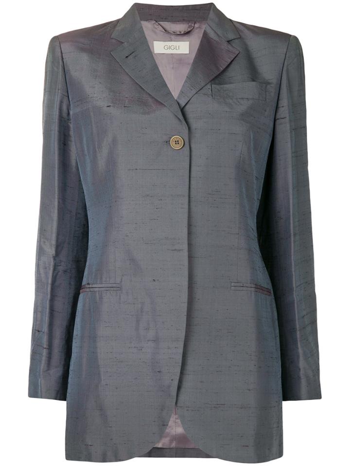 Romeo Gigli Vintage Iridescent Boxy Blazer - Grey