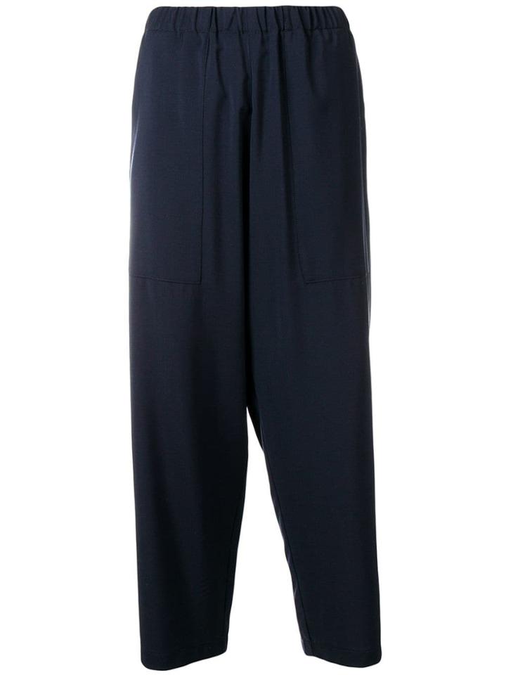 Barena Wide Leg Cropped Trousers - Blue