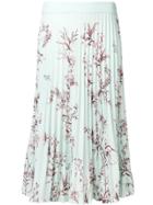 Ssheena Pleated Floral Print Skirt - Green