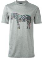 Lanvin Zebra Print T-shirt, Men's, Size: S, Grey, Cotton