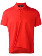 Balenciaga Pleated Polo Shirt, Men's, Size: Large, Red, Cotton