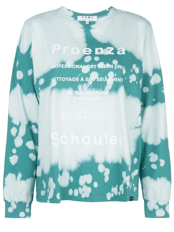 Proenza Schouler Logo Print Tie-dye T-shirt - Green