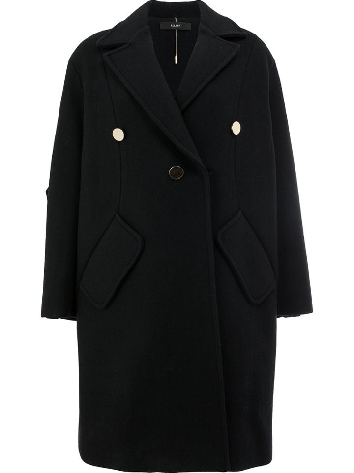 Ellery Drop Shoulder Coat - Black