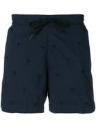 Tomas Maier Palm Tree Embroidered Shorts - Blue