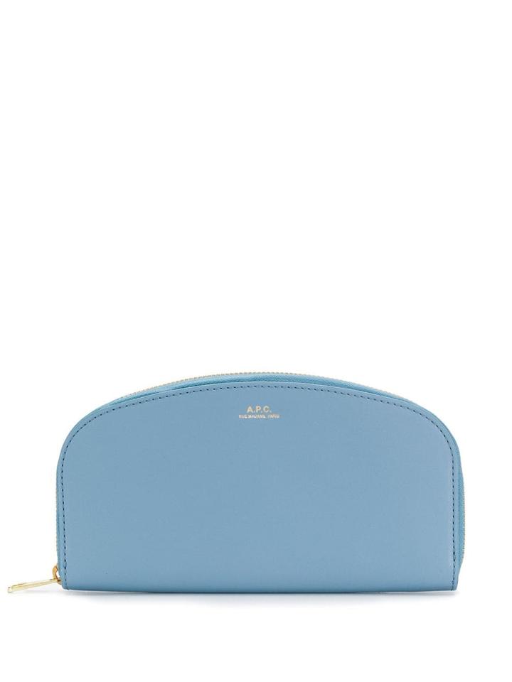 A.p.c. Round Top-zip Wallet - Blue