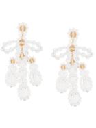 Simone Rocha Beaded Bow Chandelier Earrings - White