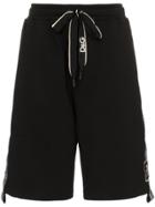 Dolce & Gabbana Ticker Tape Logo Cotton-blend Shorts - Black