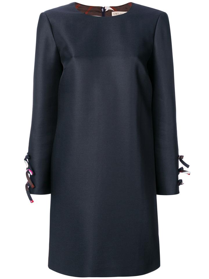 Emilio Pucci Bow-embellished Shift Dress - Blue