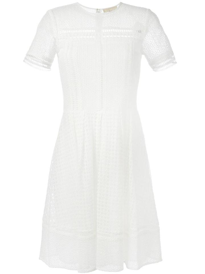 Michael Michael Kors Broderie Anglaise Dress, Women's, Size: 0, White, Cotton/nylon/polyester