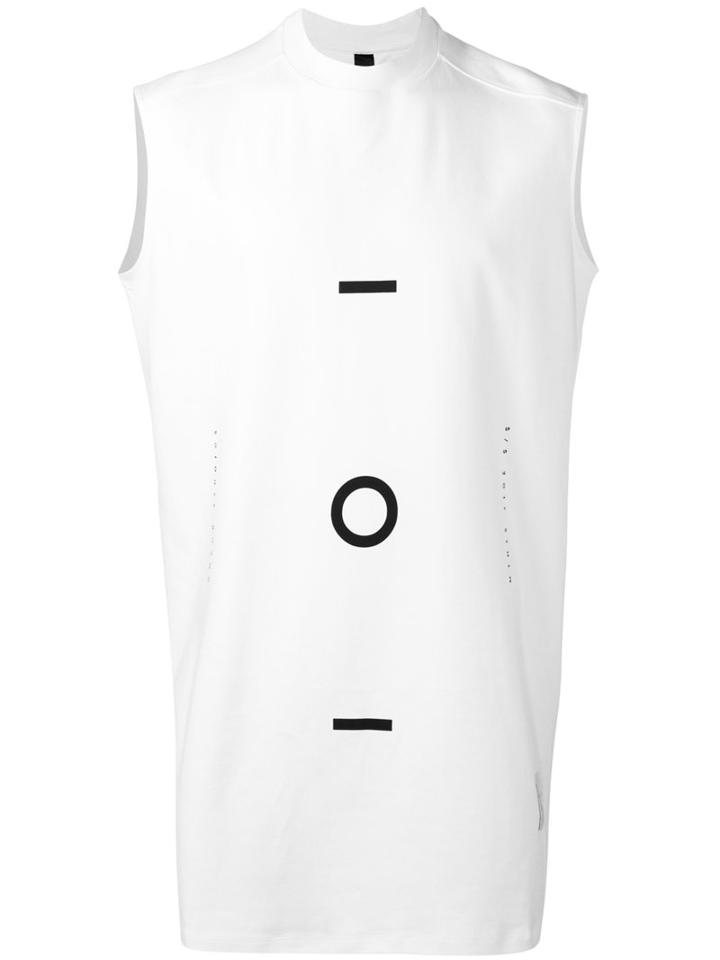 Odeur - Printed Muscle Tank Top - Unisex - Cotton - M, White, Cotton