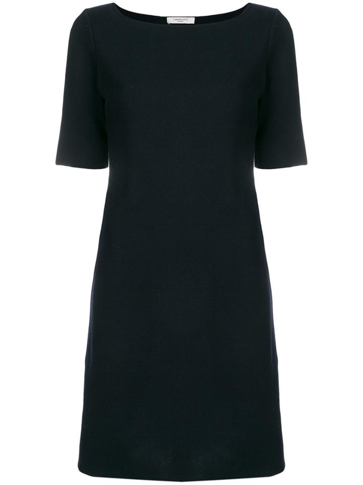 Charlott Plain Knit Dress - Blue