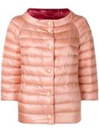 Herno Puffer Crop Sleeve Jacket - Pink