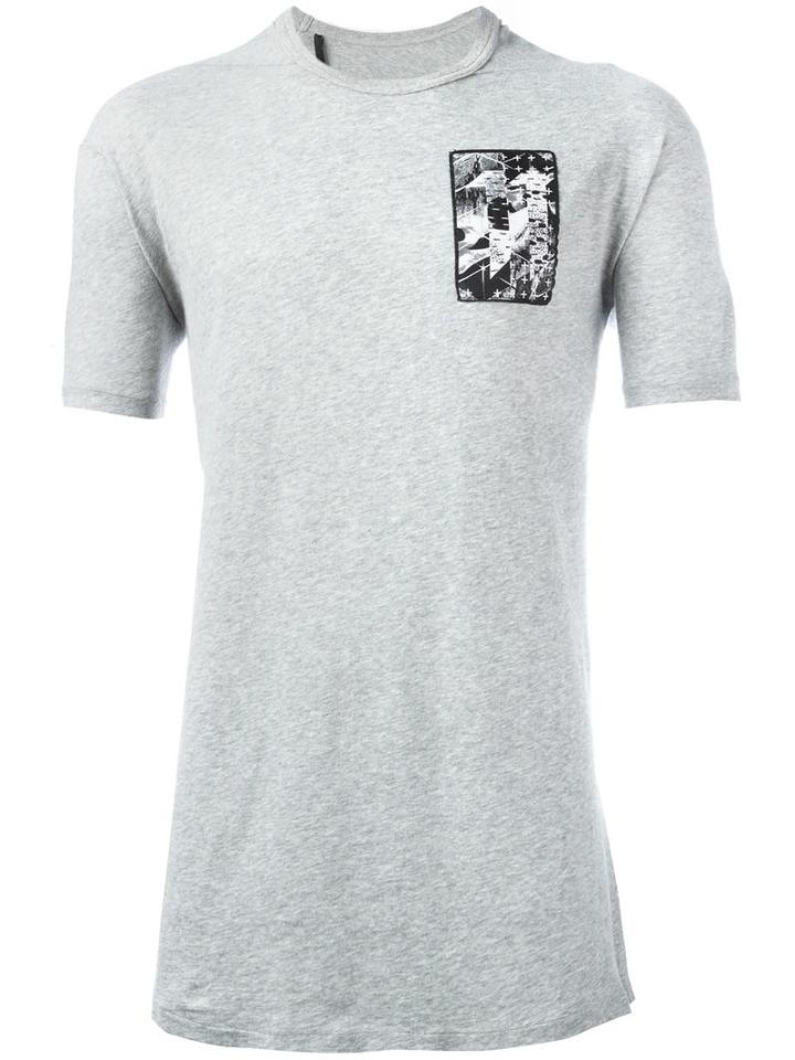 11 By Boris Bidjan Saberi Geometric Print T-shirt, Men's, Size: Small, Grey, Cotton