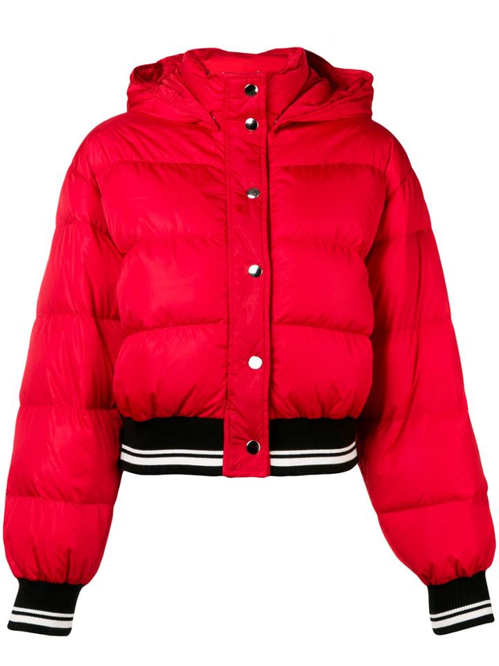 Msgm Short Padded Jacket - Red