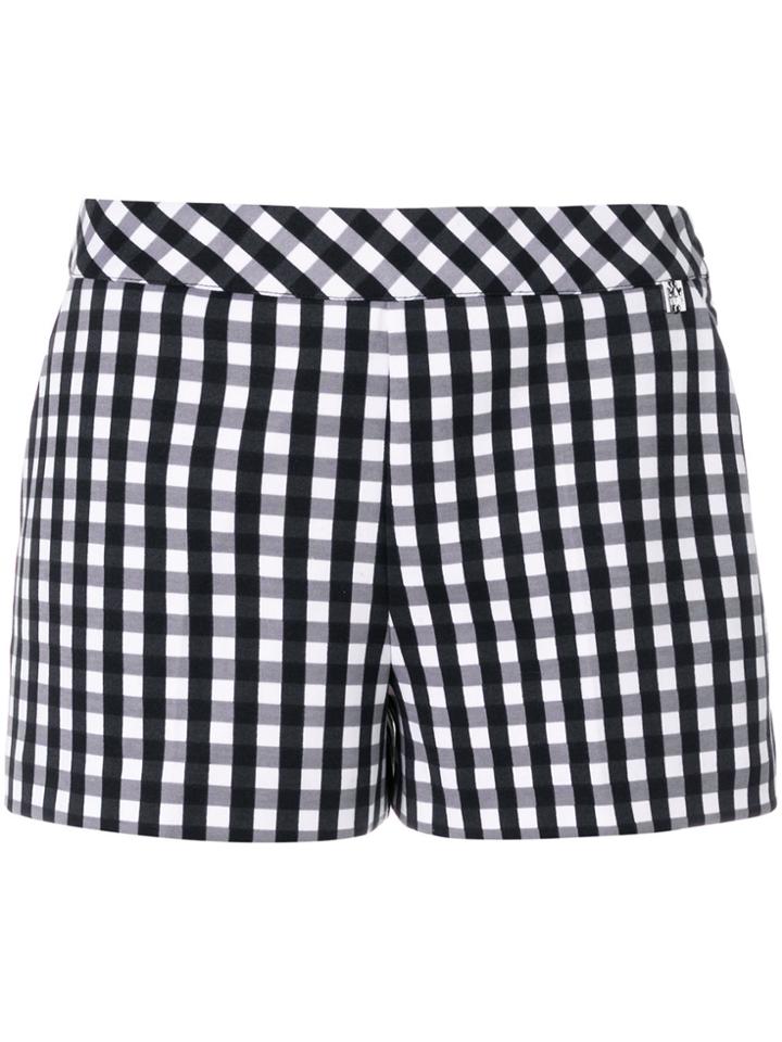Twin-set Checked Fitted Shorts - Black
