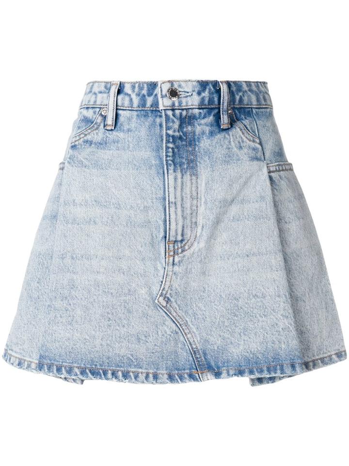 Alexander Wang Pleated Denim Skirt - Blue