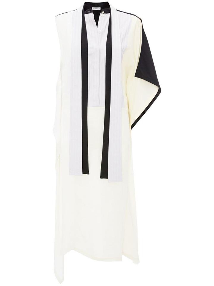 Jw Anderson Patchwork Dress With Contrast Tie - White
