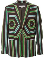 Walter Van Beirendonck Vintage Striped Panel Blazer - Brown