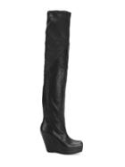 Rick Owens Thigh Length Boots - Black