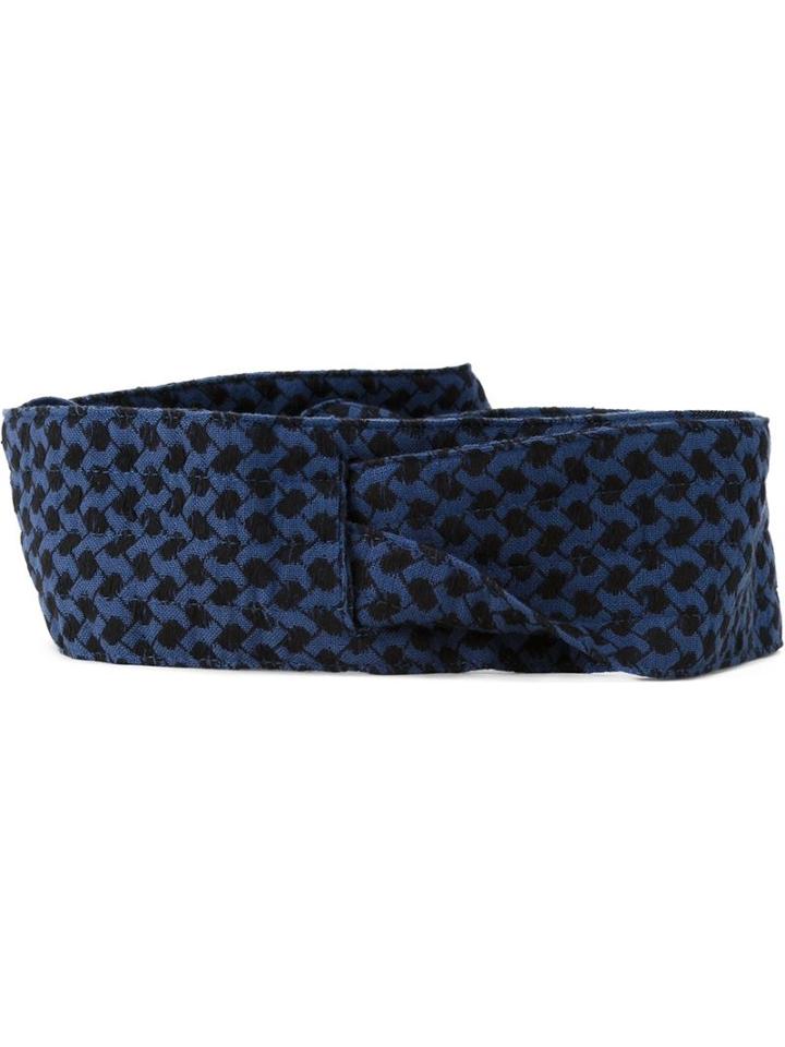 Cecilie Copenhagen Patterned Belt, Women's, Blue, Cotton