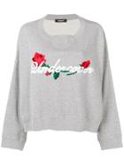 Undercover Embroidered Rose Sweatshirt - Grey