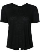 A.l.c. - Back Lace T-shirt - Women - Linen/flax - M, Black, Linen/flax