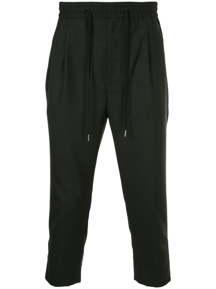 Monkey Time Cropped Drop Crotch Trousers - Black