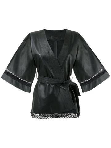 Talie Nk - Leather Kimono - Women - Leather - P, Black, Leather