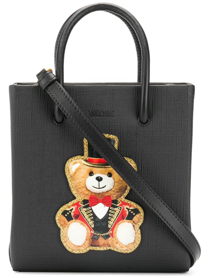 Moschino Teddy Print Crossbody Bag - Black