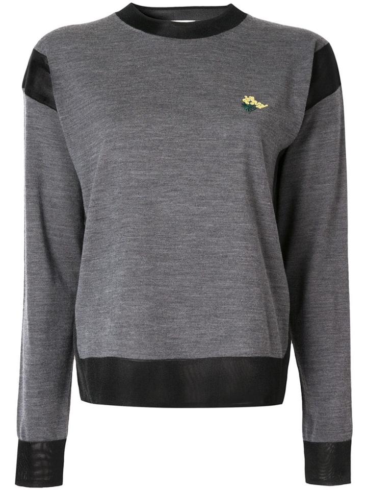 Sonia Rykiel Bouquet Embroidered Sweatshirt - Grey